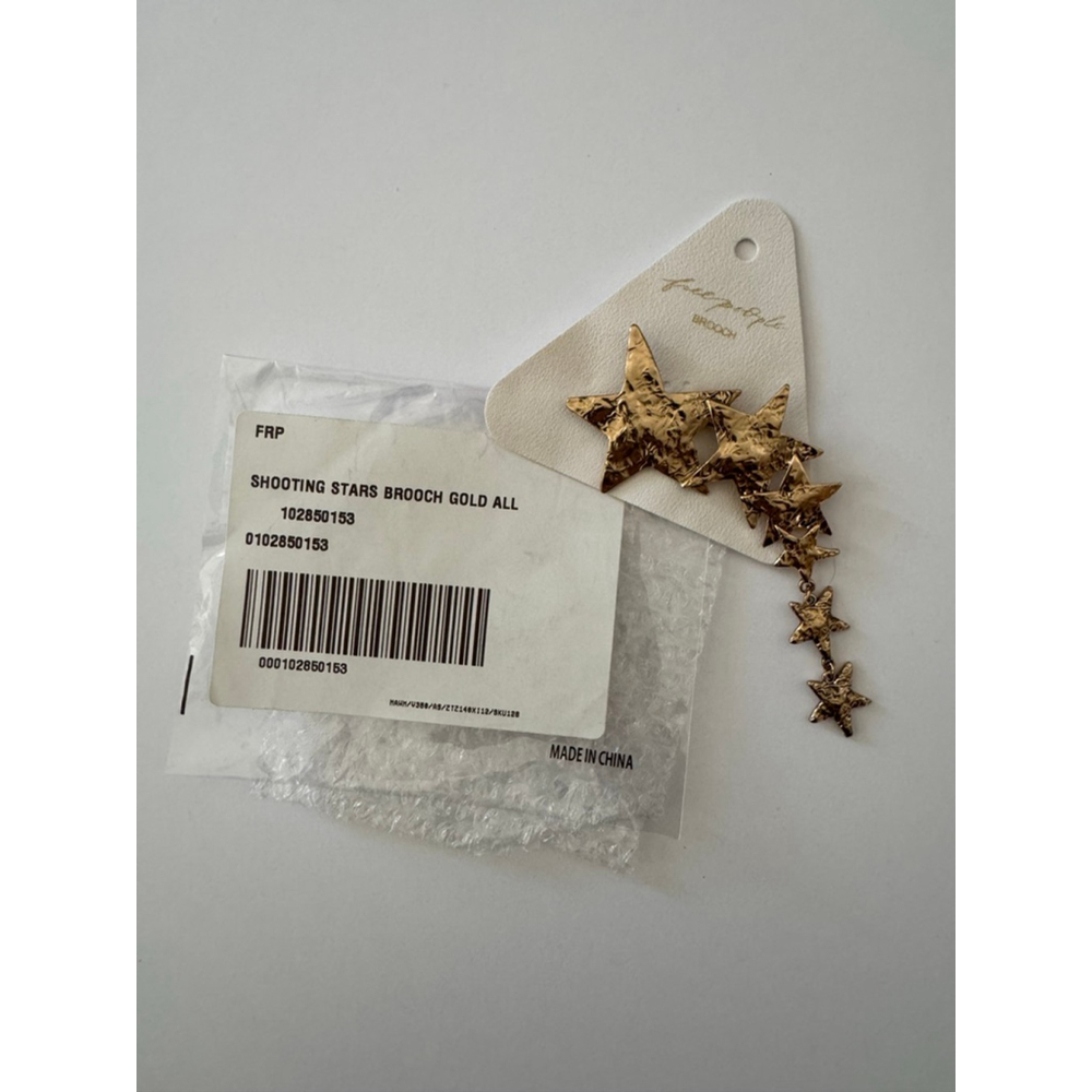 Free People Shooting Stars Brooch Gold NWT - Picture 4 of 4